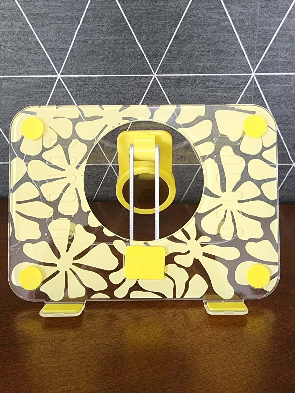 Acrylic Tablet Stand Phone Yellow Floral Flower Vivatar FBSTS001-YELFLR